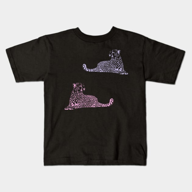 pink and purple cheetah preppy aesthetic Kids T-Shirt by Asilynn